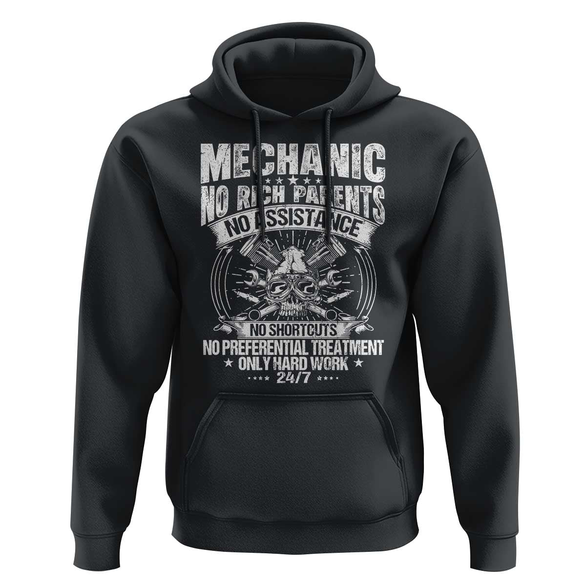 Funny Mechanic No Rich Parents No Assistance No Handouts Hoodie Car Mechanic Garage - Wonder Print Shop