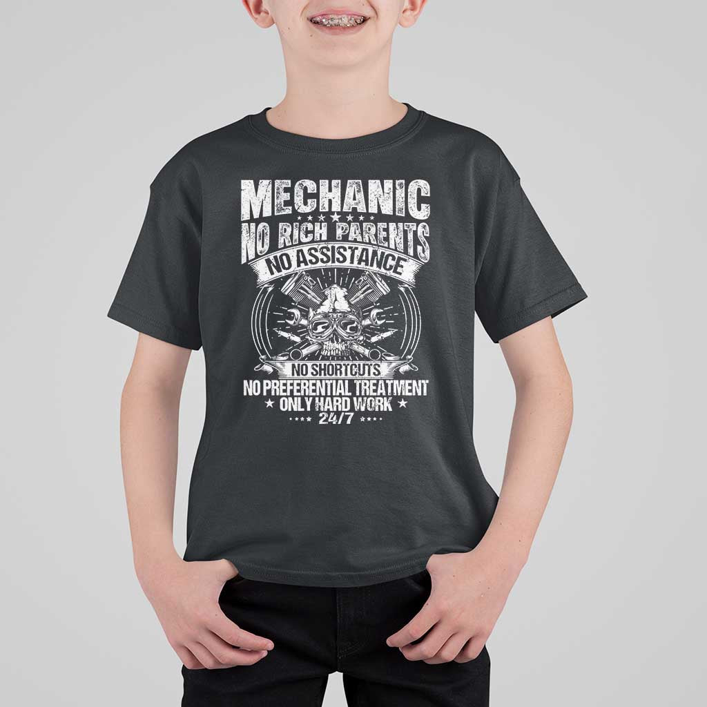 Funny Mechanic No Rich Parents No Assistance No Handouts T Shirt For Kid Car Mechanic Garage - Wonder Print Shop