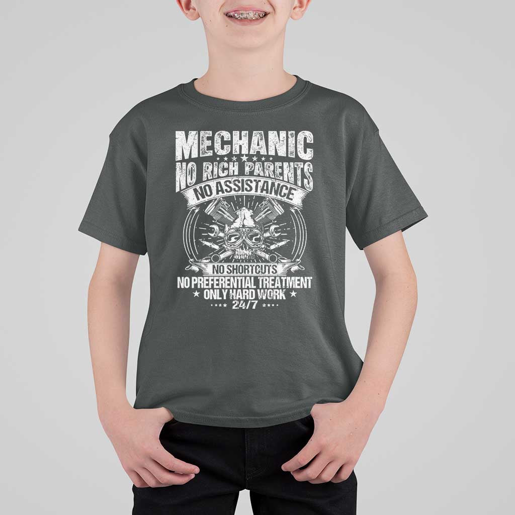 Funny Mechanic No Rich Parents No Assistance No Handouts T Shirt For Kid Car Mechanic Garage - Wonder Print Shop