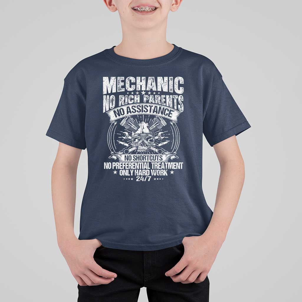 Funny Mechanic No Rich Parents No Assistance No Handouts T Shirt For Kid Car Mechanic Garage - Wonder Print Shop