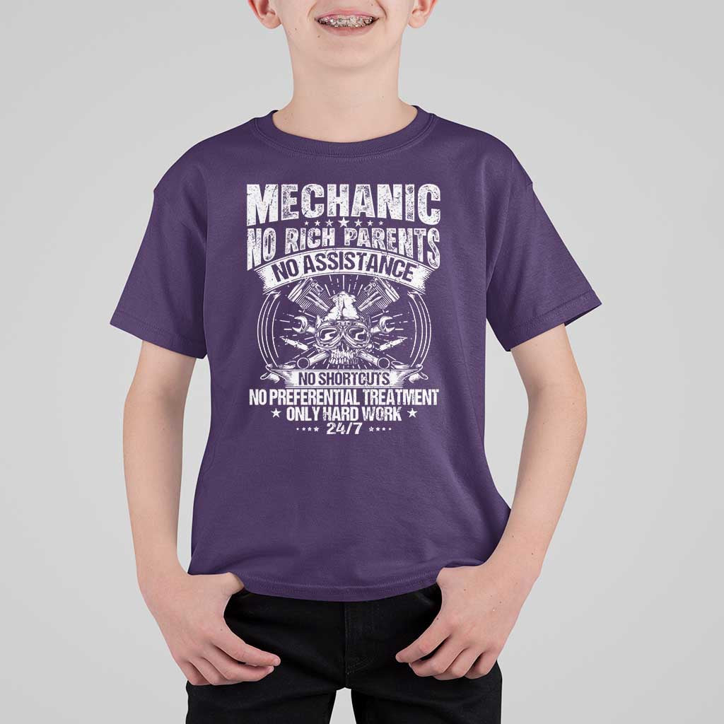 Funny Mechanic No Rich Parents No Assistance No Handouts T Shirt For Kid Car Mechanic Garage - Wonder Print Shop