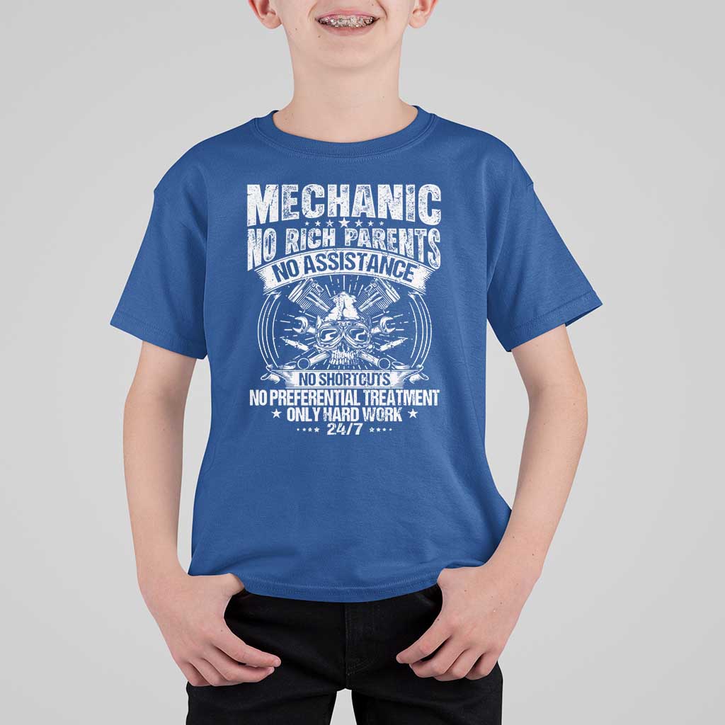Funny Mechanic No Rich Parents No Assistance No Handouts T Shirt For Kid Car Mechanic Garage - Wonder Print Shop