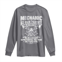 Funny Mechanic No Rich Parents No Assistance No Handouts Long Sleeve Shirt Car Mechanic Garage - Wonder Print Shop