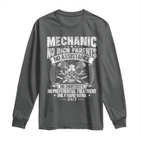 Funny Mechanic No Rich Parents No Assistance No Handouts Long Sleeve Shirt Car Mechanic Garage - Wonder Print Shop