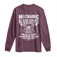Funny Mechanic No Rich Parents No Assistance No Handouts Long Sleeve Shirt Car Mechanic Garage - Wonder Print Shop