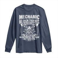 Funny Mechanic No Rich Parents No Assistance No Handouts Long Sleeve Shirt Car Mechanic Garage - Wonder Print Shop