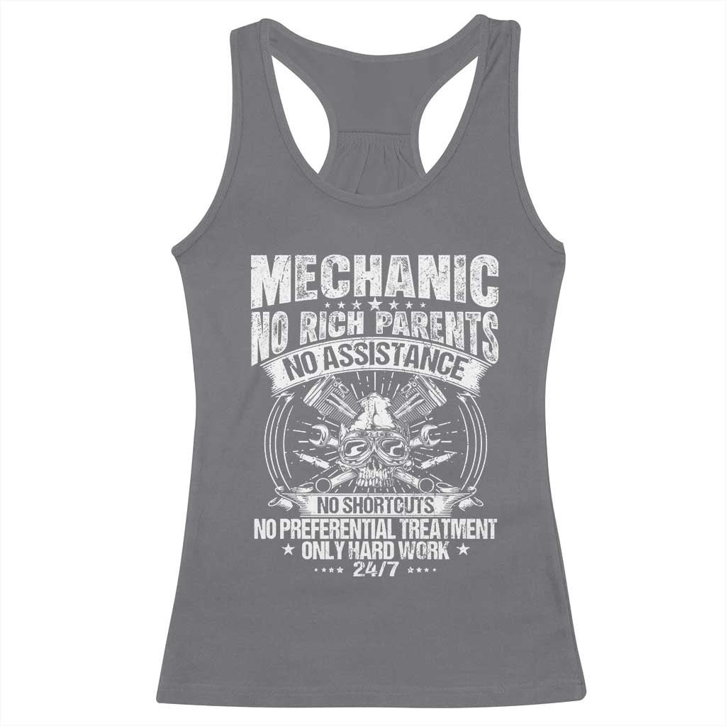 Funny Mechanic No Rich Parents No Assistance No Handouts Racerback Tank Top Car Mechanic Garage - Wonder Print Shop