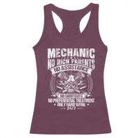 Funny Mechanic No Rich Parents No Assistance No Handouts Racerback Tank Top Car Mechanic Garage - Wonder Print Shop