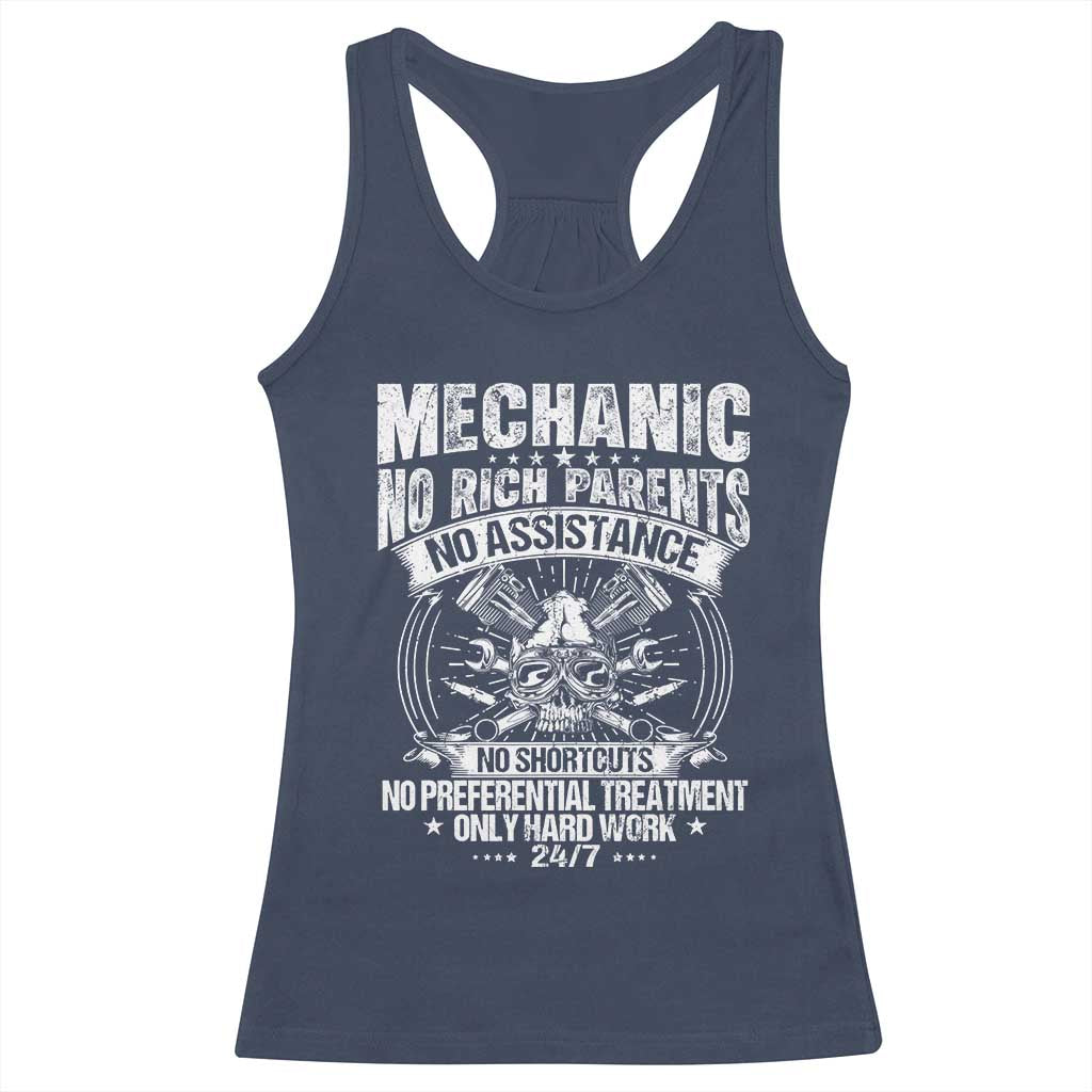 Funny Mechanic No Rich Parents No Assistance No Handouts Racerback Tank Top Car Mechanic Garage - Wonder Print Shop