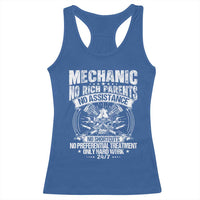 Funny Mechanic No Rich Parents No Assistance No Handouts Racerback Tank Top Car Mechanic Garage - Wonder Print Shop
