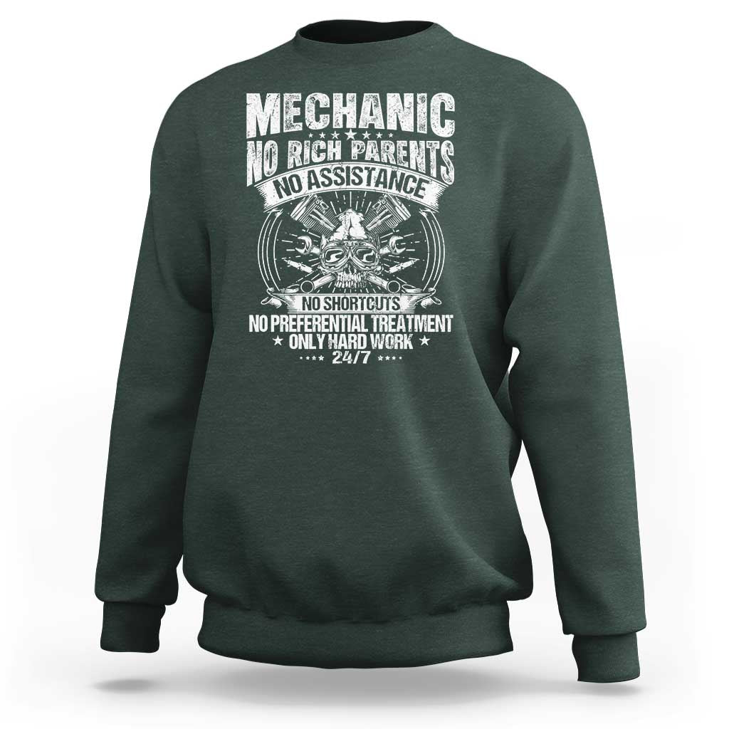 Funny Mechanic No Rich Parents No Assistance No Handouts Sweatshirt Car Mechanic Garage - Wonder Print Shop