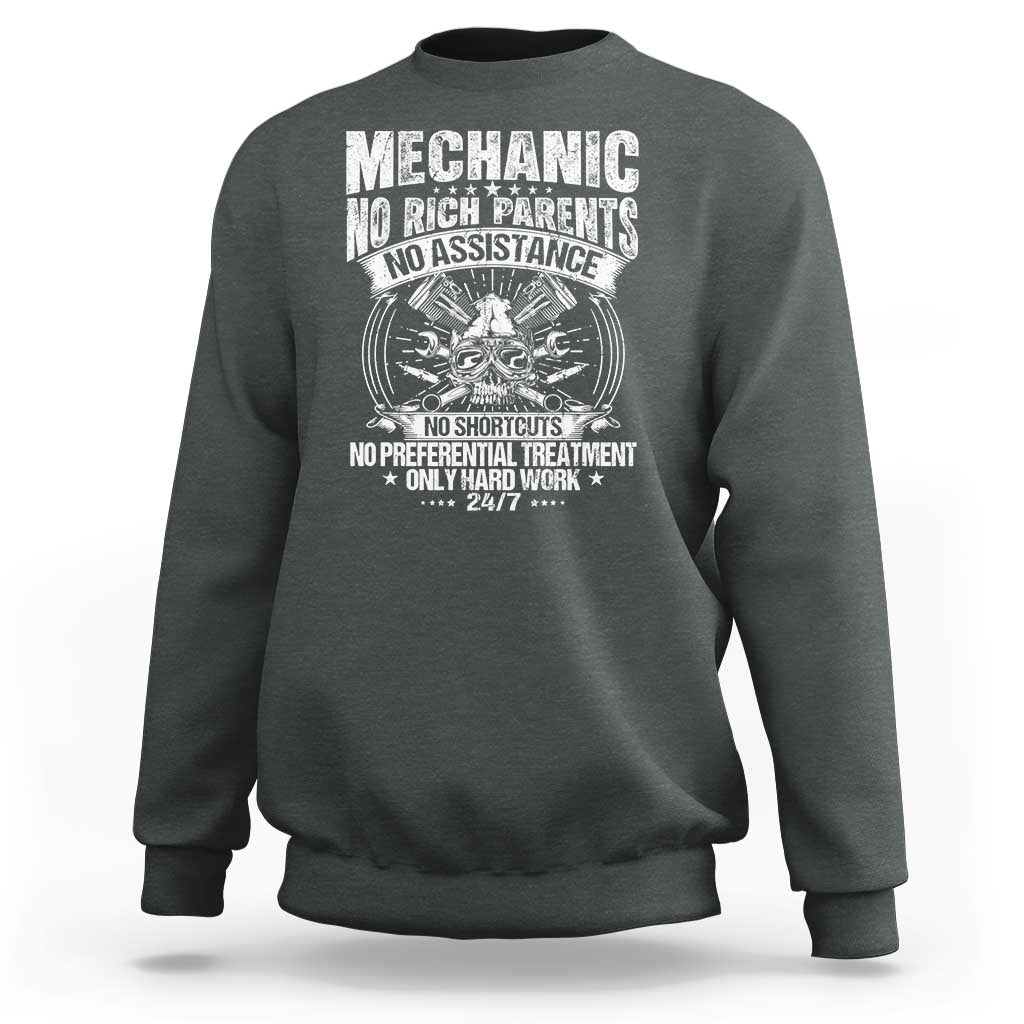 Funny Mechanic No Rich Parents No Assistance No Handouts Sweatshirt Car Mechanic Garage - Wonder Print Shop