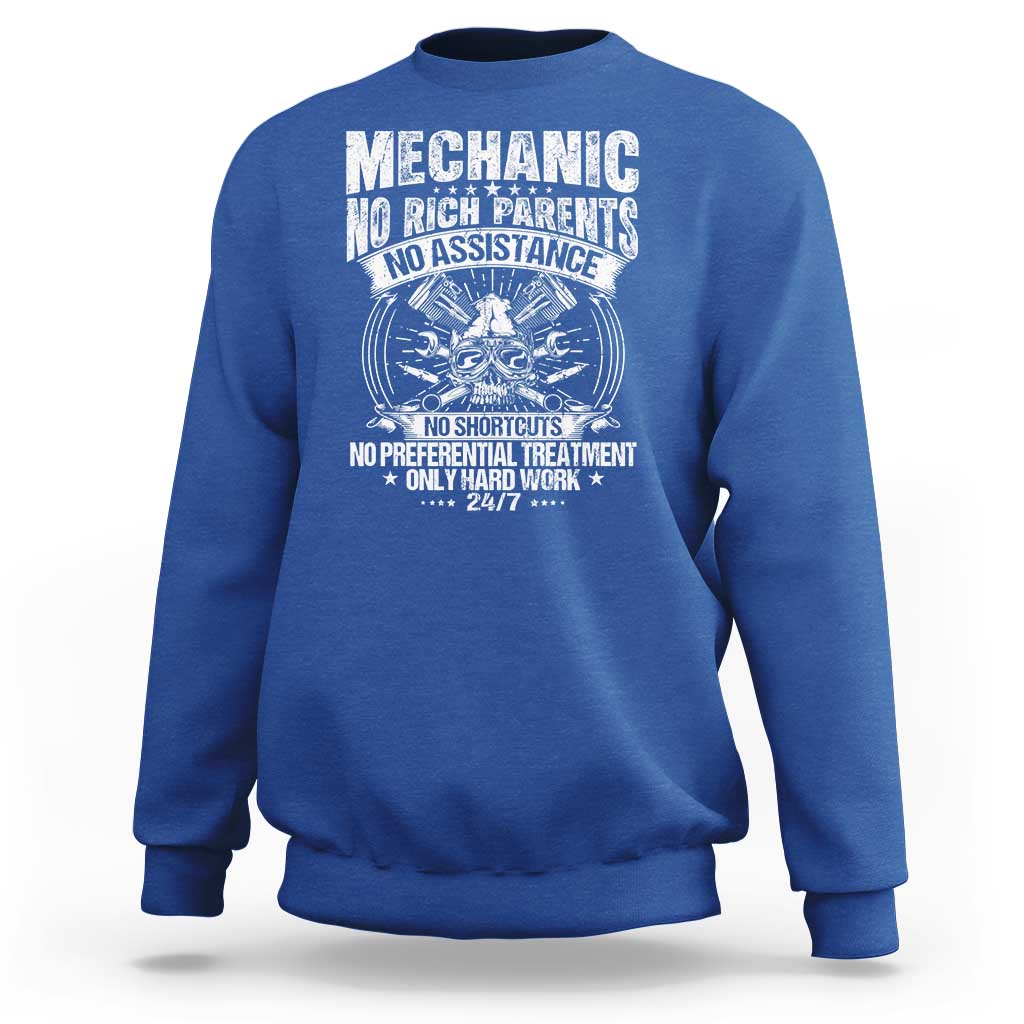 Funny Mechanic No Rich Parents No Assistance No Handouts Sweatshirt Car Mechanic Garage - Wonder Print Shop