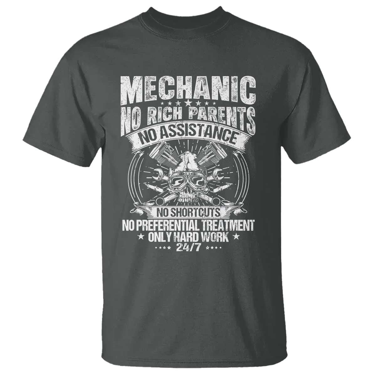 Funny Mechanic No Rich Parents No Assistance No Handouts T Shirt Car Mechanic Garage - Wonder Print Shop