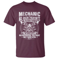 Funny Mechanic No Rich Parents No Assistance No Handouts T Shirt Car Mechanic Garage - Wonder Print Shop