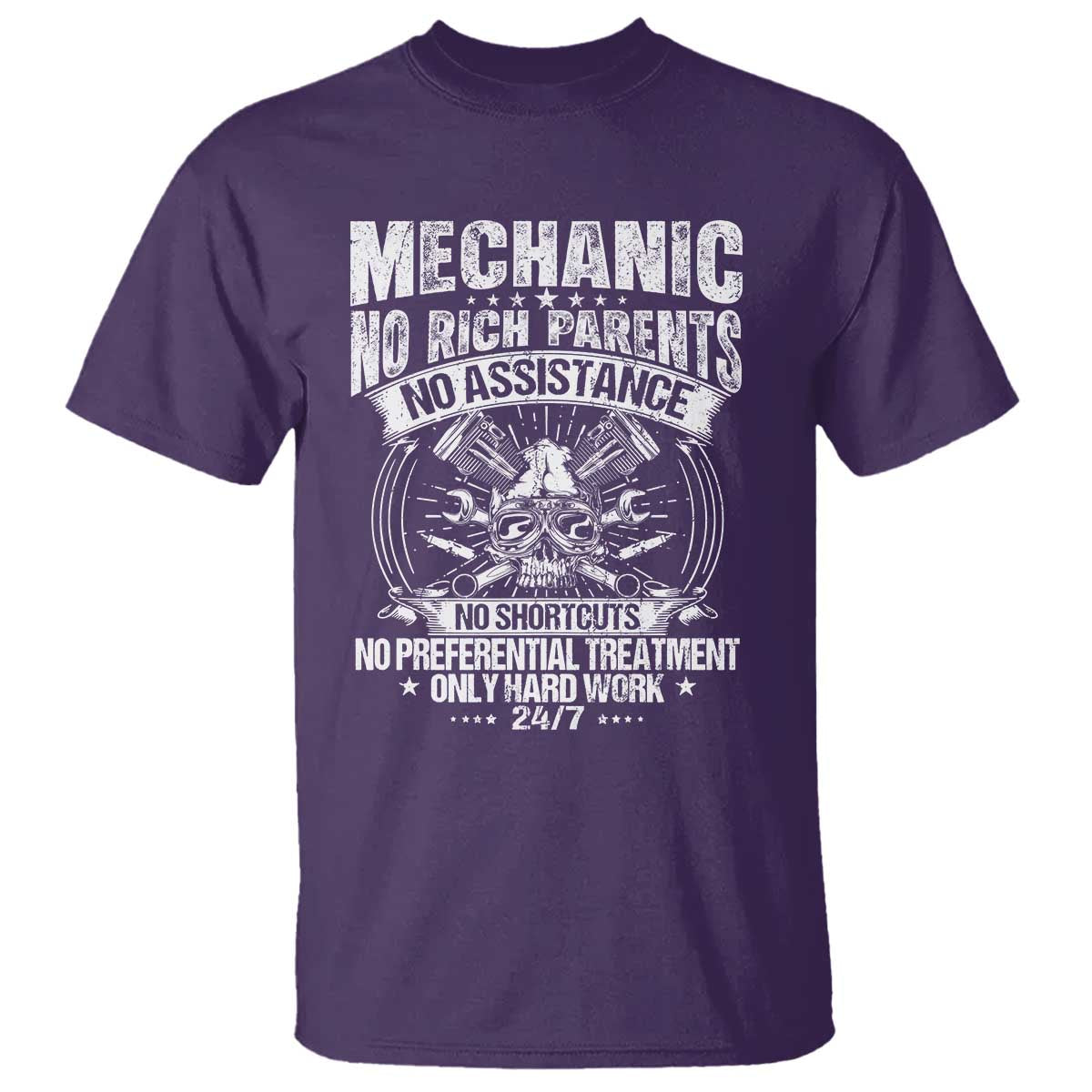 Funny Mechanic No Rich Parents No Assistance No Handouts T Shirt Car Mechanic Garage - Wonder Print Shop