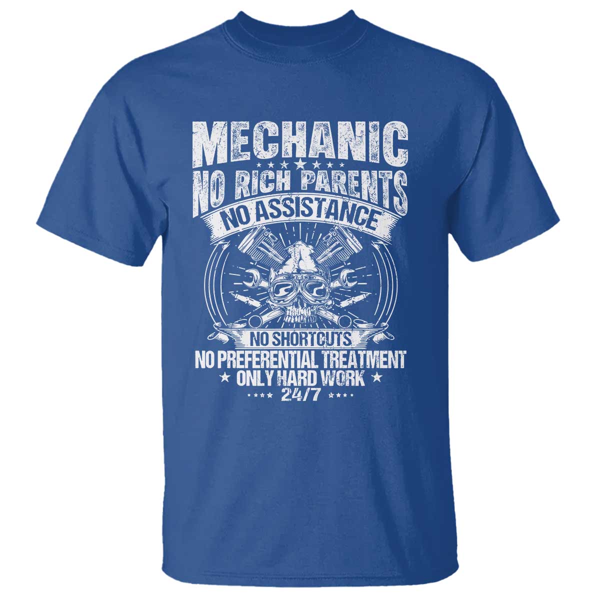 Funny Mechanic No Rich Parents No Assistance No Handouts T Shirt Car Mechanic Garage - Wonder Print Shop
