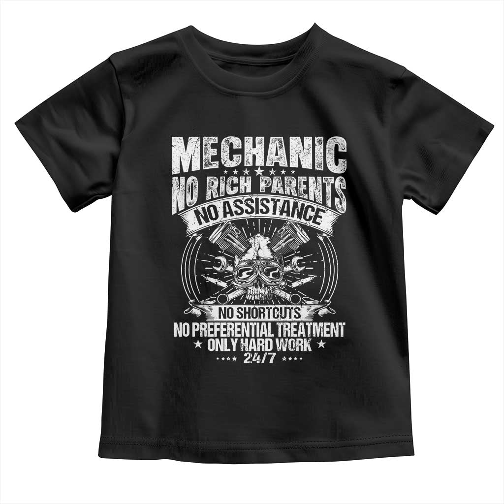 Funny Mechanic No Rich Parents No Assistance No Handouts Toddler T Shirt Car Mechanic Garage - Wonder Print Shop