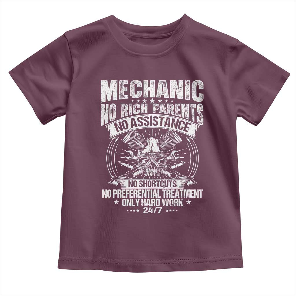 Funny Mechanic No Rich Parents No Assistance No Handouts Toddler T Shirt Car Mechanic Garage - Wonder Print Shop