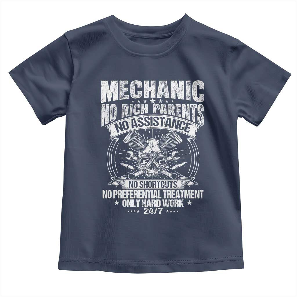 Funny Mechanic No Rich Parents No Assistance No Handouts Toddler T Shirt Car Mechanic Garage - Wonder Print Shop