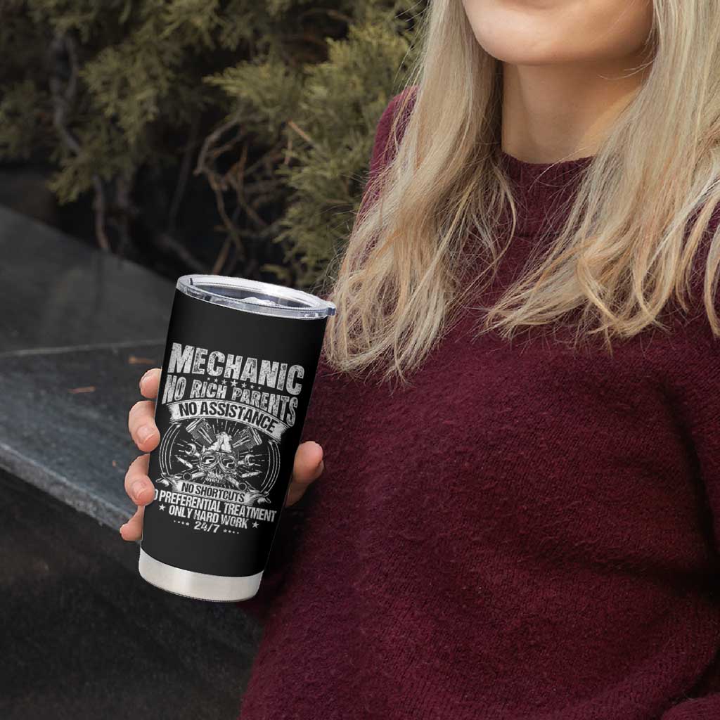 Funny Mechanic No Rich Parents No Assistance No Handouts Tumbler Cup Car Mechanic Garage - Wonder Print Shop