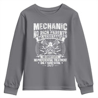 Funny Mechanic No Rich Parents No Assistance No Handouts Youth Sweatshirt Car Mechanic Garage - Wonder Print Shop