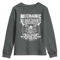 Funny Mechanic No Rich Parents No Assistance No Handouts Youth Sweatshirt Car Mechanic Garage - Wonder Print Shop