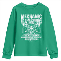 Funny Mechanic No Rich Parents No Assistance No Handouts Youth Sweatshirt Car Mechanic Garage - Wonder Print Shop