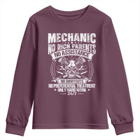 Funny Mechanic No Rich Parents No Assistance No Handouts Youth Sweatshirt Car Mechanic Garage - Wonder Print Shop