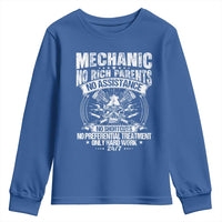 Funny Mechanic No Rich Parents No Assistance No Handouts Youth Sweatshirt Car Mechanic Garage - Wonder Print Shop