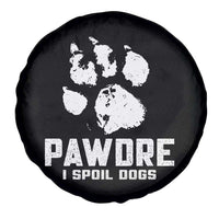 Funny Pawdre I Spoil Dogs Spare Tire Cover Fur Dad Fathers Day Vintage Paw Prints