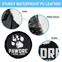 Funny Pawdre I Spoil Dogs Spare Tire Cover Fur Dad Fathers Day Vintage Paw Prints