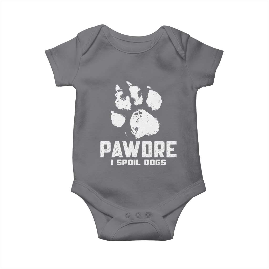 Funny Pawdre I Spoil Dogs Baby Onesie Fur Dad Fathers Day Vintage Paw Prints