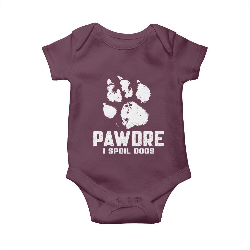 Funny Pawdre I Spoil Dogs Baby Onesie Fur Dad Fathers Day Vintage Paw Prints