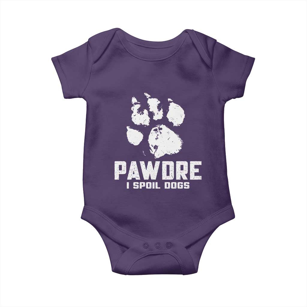 Funny Pawdre I Spoil Dogs Baby Onesie Fur Dad Fathers Day Vintage Paw Prints