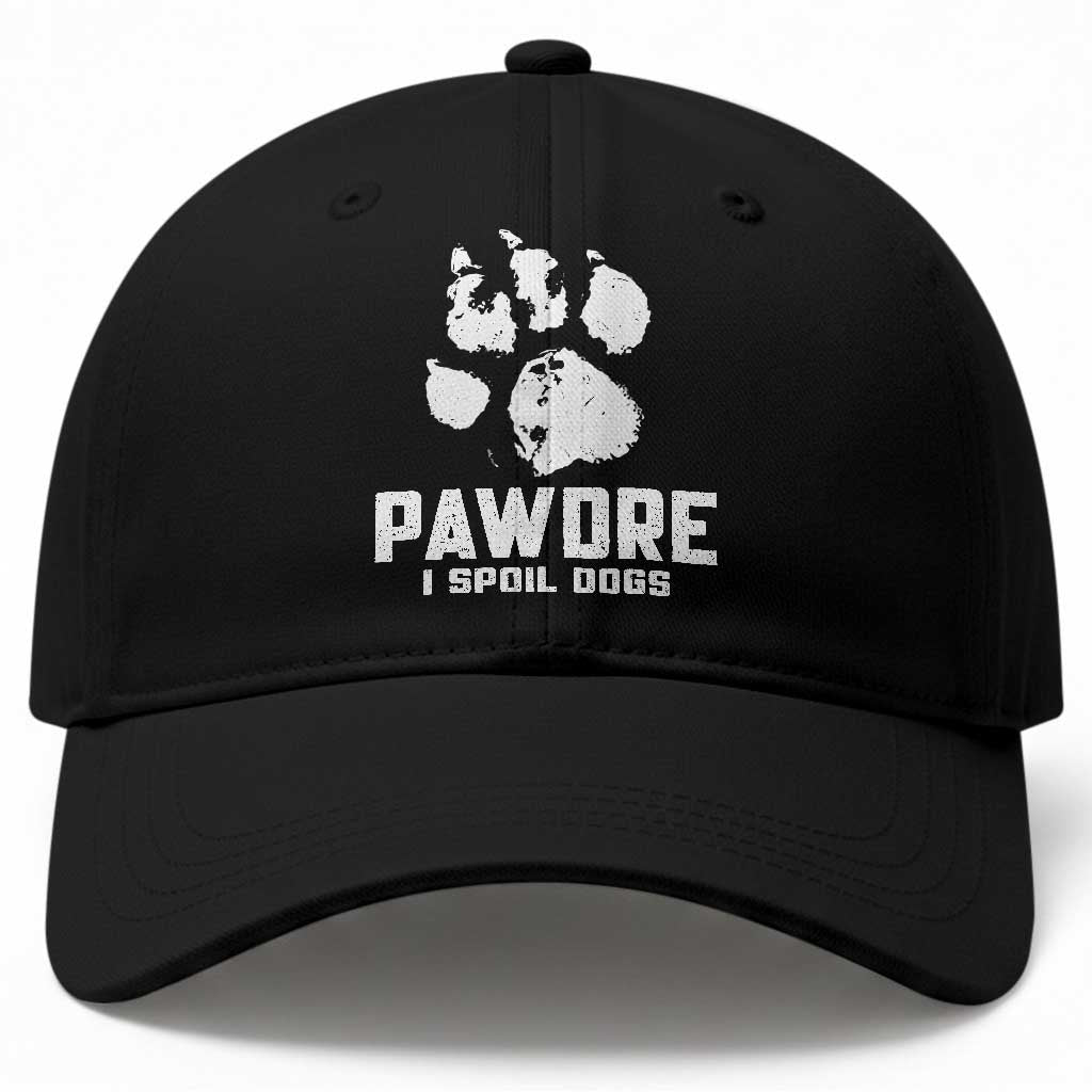 Funny Pawdre I Spoil Dogs Baseball Cap Fur Dad Fathers Day Vintage Paw Prints