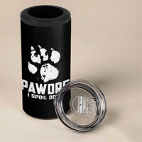 Funny Pawdre I Spoil Dogs 4 in 1 Can Cooler Tumbler Fur Dad Fathers Day Vintage Paw Prints