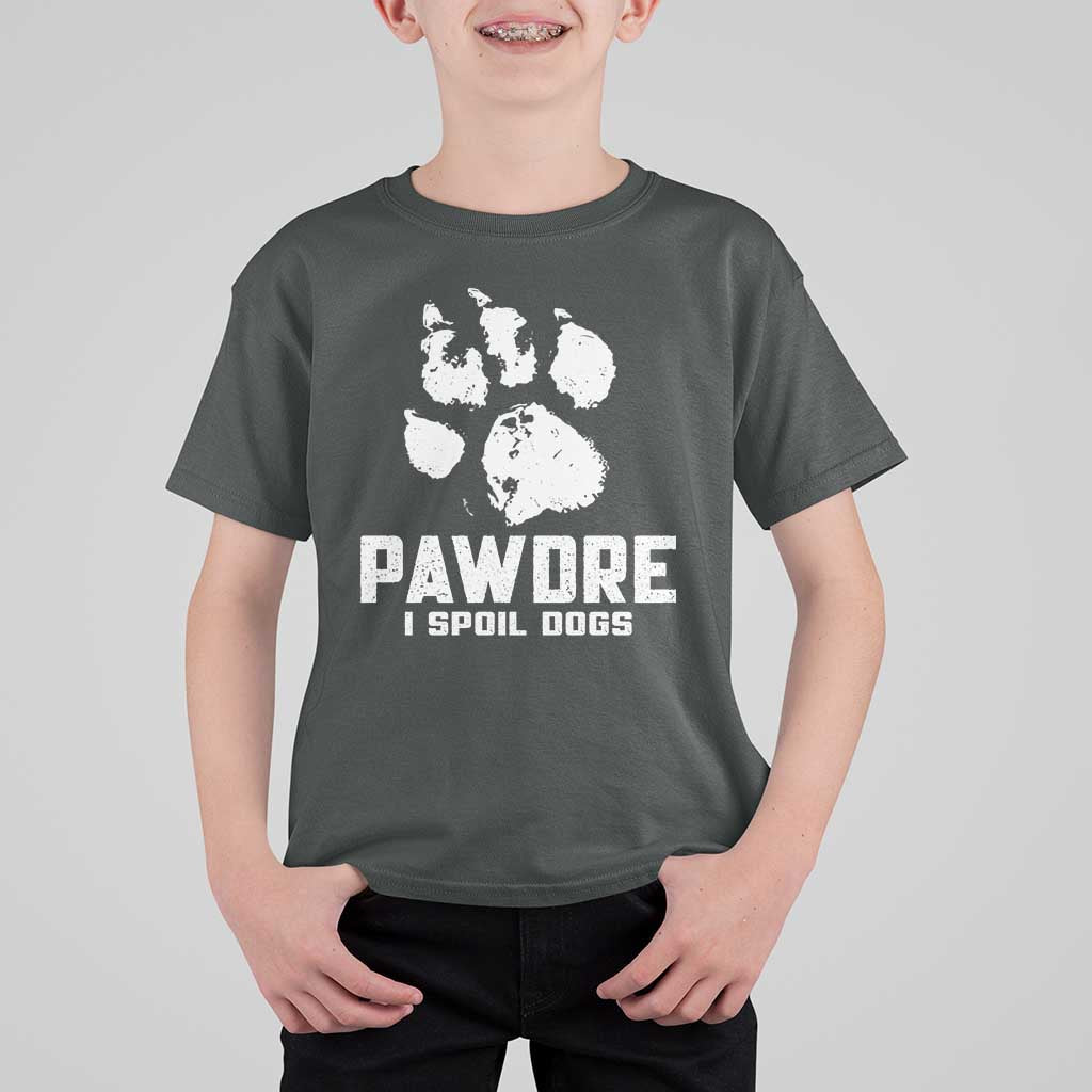 Funny Pawdre I Spoil Dogs T Shirt For Kid Fur Dad Fathers Day Vintage Paw Prints
