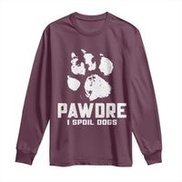 Funny Pawdre I Spoil Dogs Long Sleeve Shirt Fur Dad Fathers Day Vintage Paw Prints