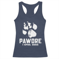 Funny Pawdre I Spoil Dogs Racerback Tank Top Fur Dad Fathers Day Vintage Paw Prints