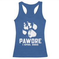 Funny Pawdre I Spoil Dogs Racerback Tank Top Fur Dad Fathers Day Vintage Paw Prints