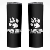 Funny Pawdre I Spoil Dogs Skinny Tumbler Fur Dad Fathers Day Vintage Paw Prints