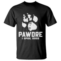 Funny Pawdre I Spoil Dogs T Shirt Fur Dad Fathers Day Vintage Paw Prints