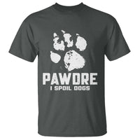 Funny Pawdre I Spoil Dogs T Shirt Fur Dad Fathers Day Vintage Paw Prints