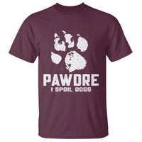 Funny Pawdre I Spoil Dogs T Shirt Fur Dad Fathers Day Vintage Paw Prints
