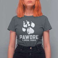 Funny Pawdre I Spoil Dogs T Shirt For Women Fur Dad Fathers Day Vintage Paw Prints