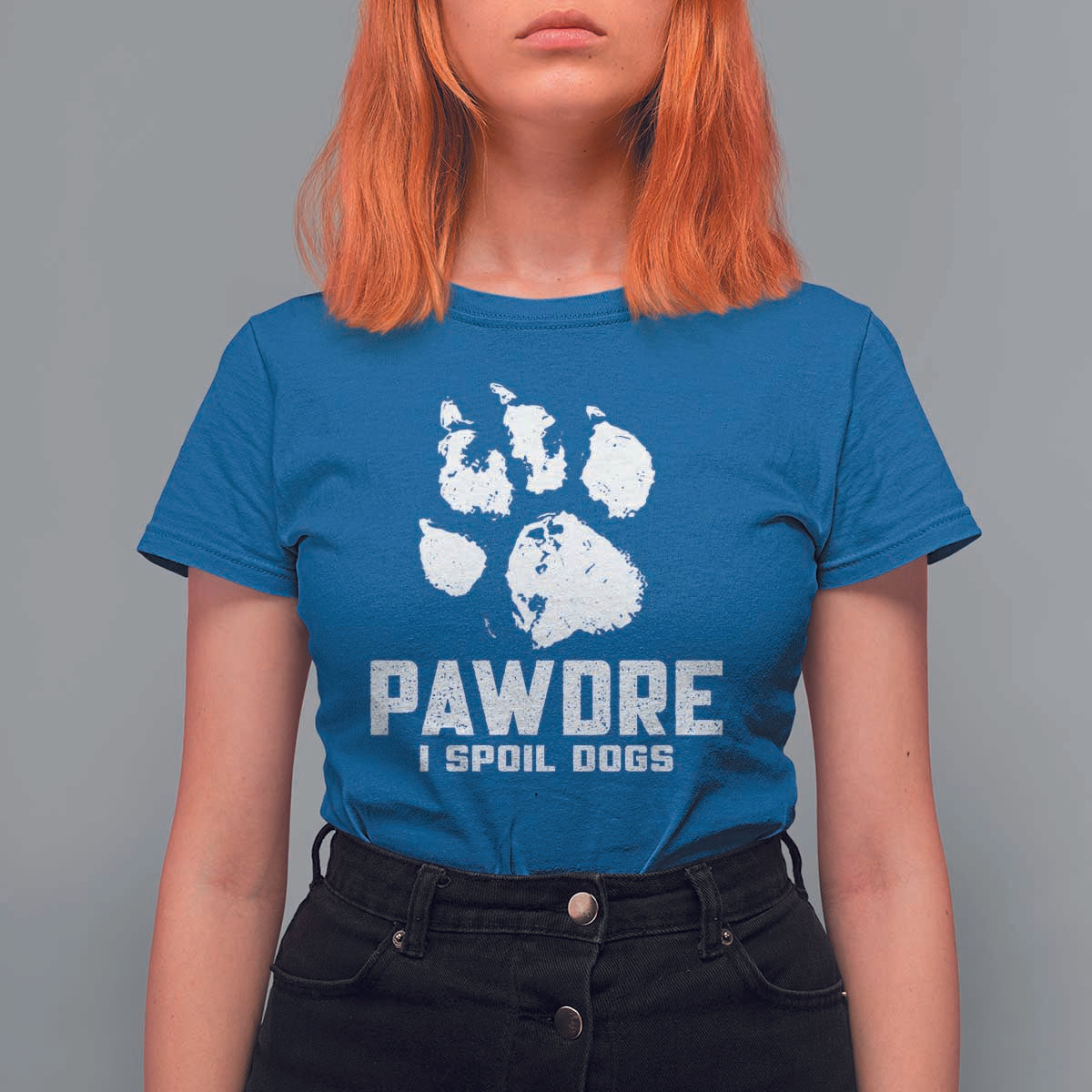 Funny Pawdre I Spoil Dogs T Shirt For Women Fur Dad Fathers Day Vintage Paw Prints