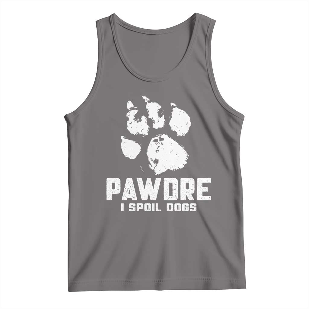 Funny Pawdre I Spoil Dogs Tank Top Fur Dad Fathers Day Vintage Paw Prints
