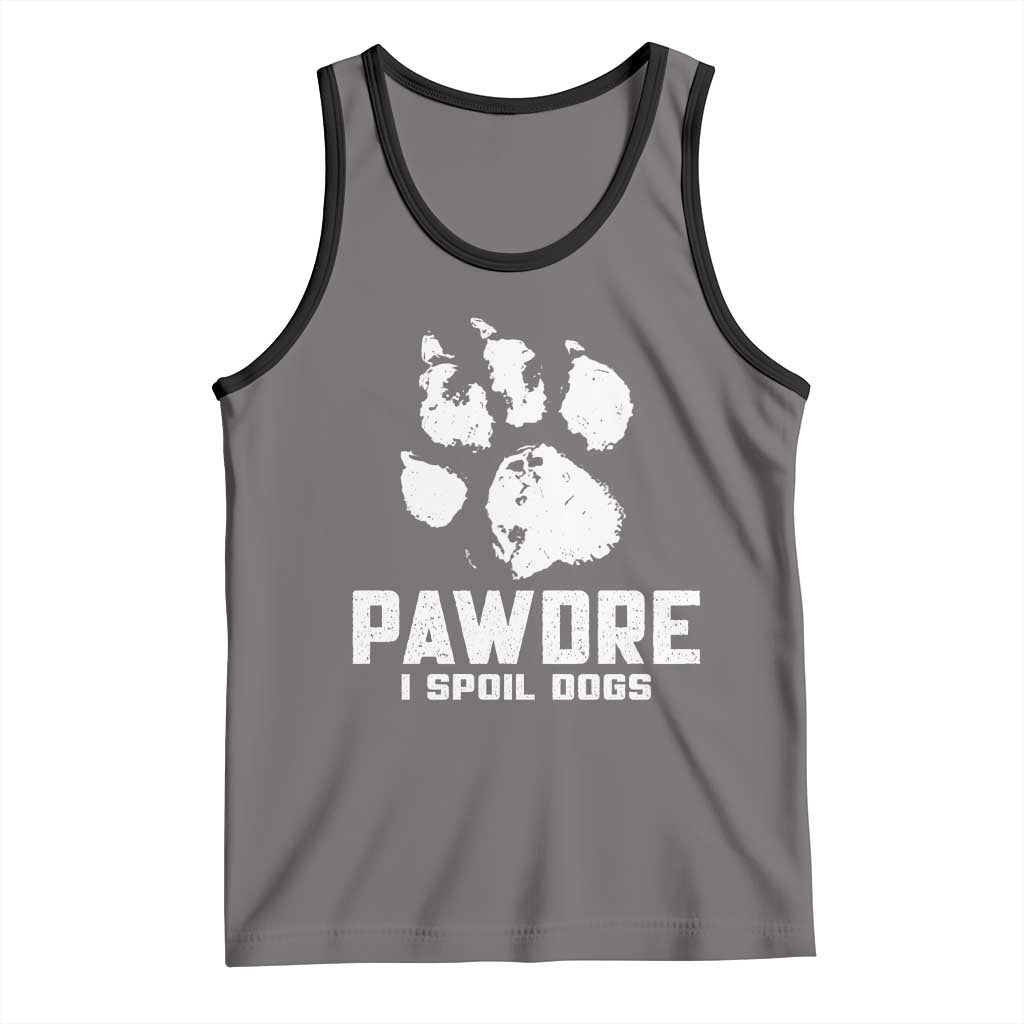 Funny Pawdre I Spoil Dogs Tank Top Fur Dad Fathers Day Vintage Paw Prints