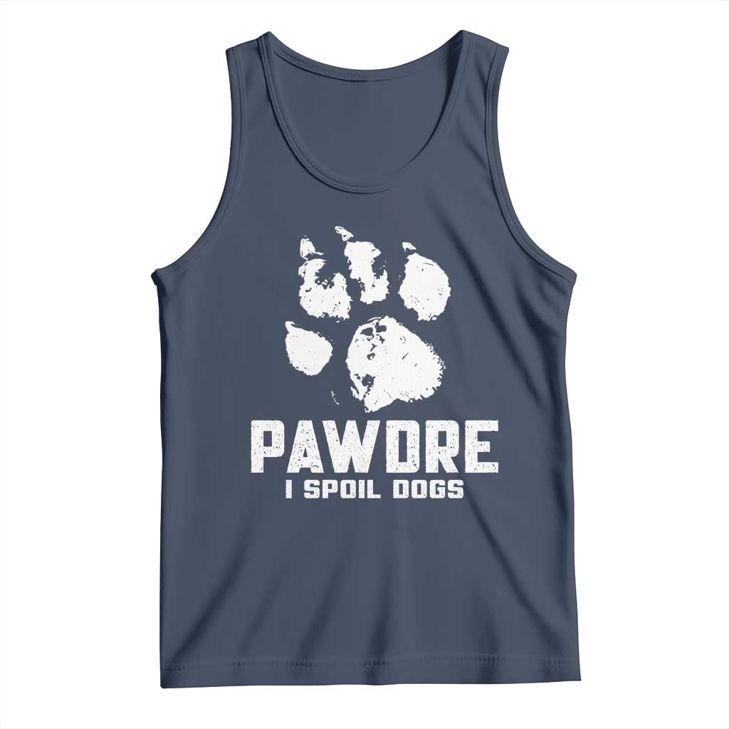 Funny Pawdre I Spoil Dogs Tank Top Fur Dad Fathers Day Vintage Paw Prints